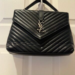 Yves Saint Laurent Black Quilted Satchel